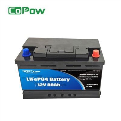 12V 80Ah litiumjon solcellsbatteri
